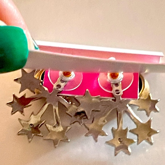 New Betsey Johnson multicolored HEAVENLY CREATURES front/back earrings - Picture 8 of 12